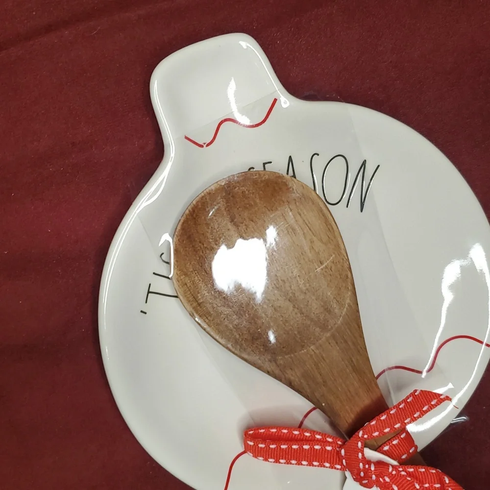Rae Dunn‎ Wooden Spoon and Ceramic Holder Set